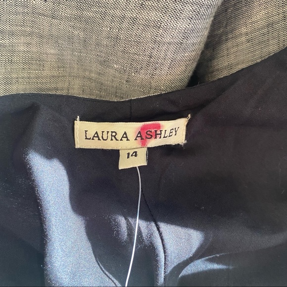 LAURA ASHLEY Pure Linen Grey Silver Shift Classic Midi Dress New w Tags Size 14 - Picture 11 of 11